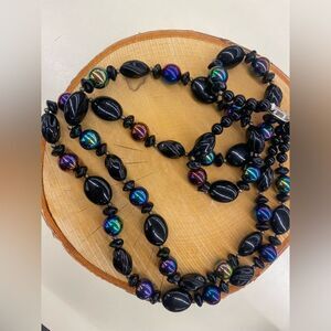 Vintage Black Prism Necklace